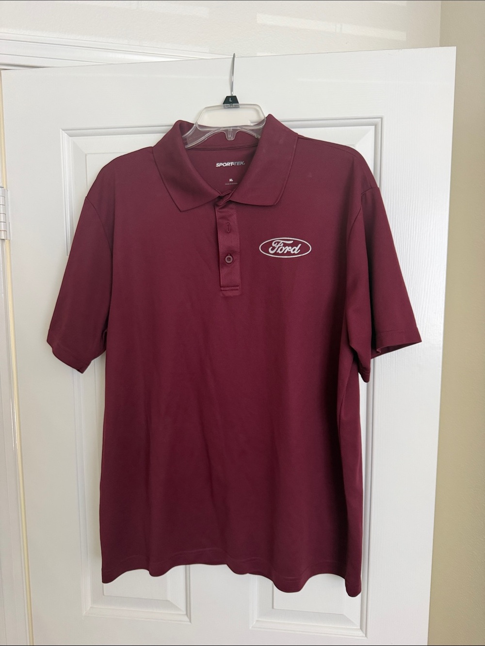 Sport-Tek Men's Maroon Polo with Ford Oval Logo